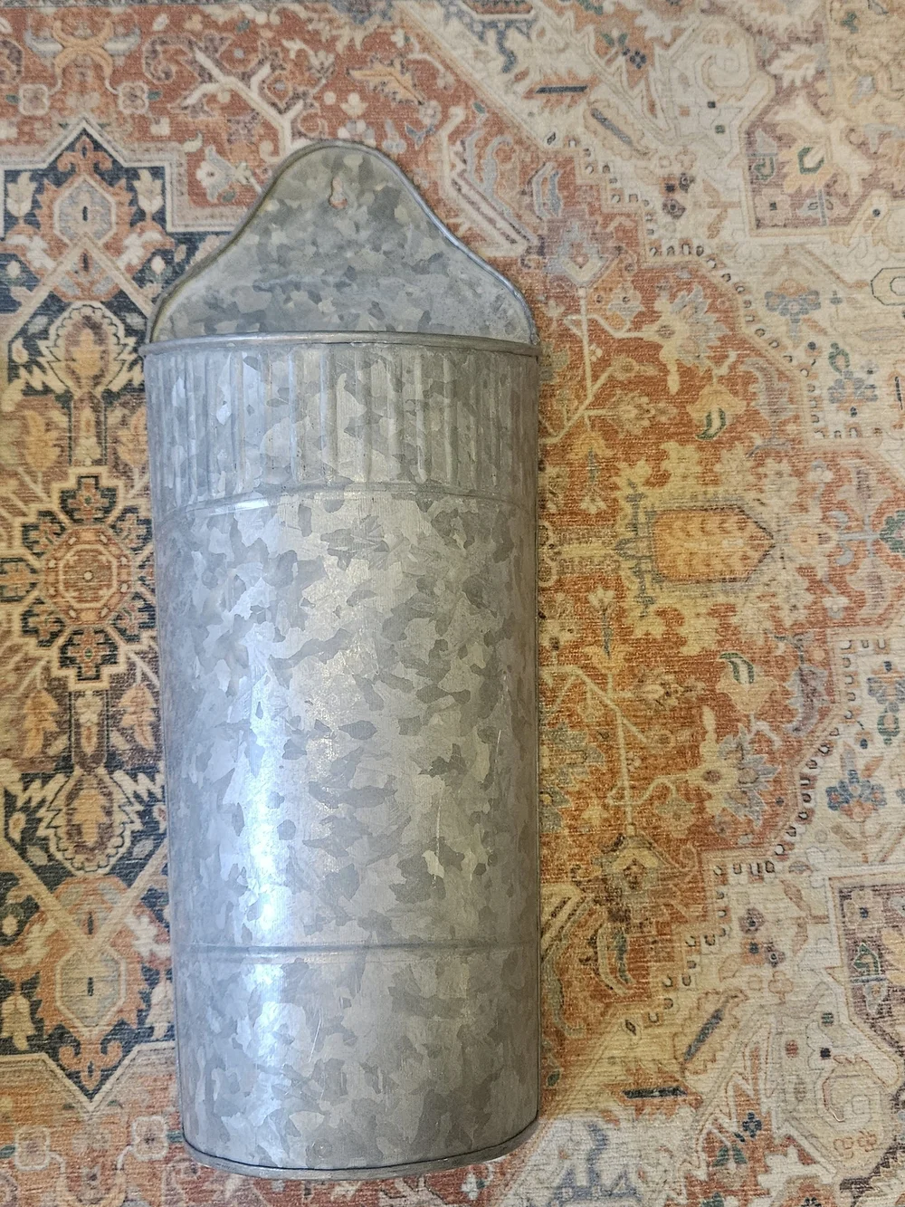 Galvanized Metal Wall Planter Pair - Silver